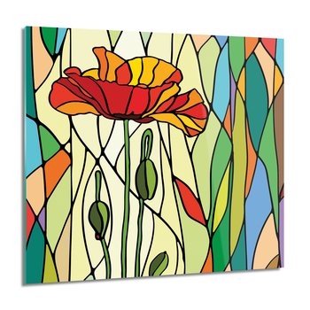 ArtprintCave, Kwiat witraż szkło obraz na szkle ścienny, 60x60 cm - ArtPrintCave
