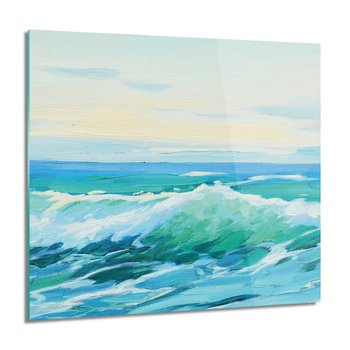 ArtprintCave, Morze fale grafika obraz szklany na ścianę, 60x60 cm - ArtPrintCave