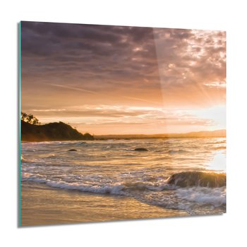 ArtprintCave, Morze plaża zachód obraz szklany na ścianę, 60x60 cm - ArtPrintCave