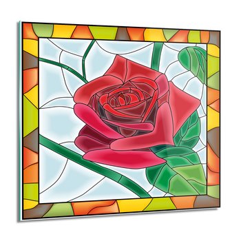 ArtprintCave, Obraz na szkle, Róża witraż szkło, 60x60 cm - ArtPrintCave
