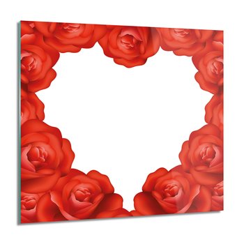 ArtprintCave, Obraz na szkle, Serce róże ramka, 60x60 cm - ArtPrintCave
