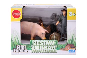 Artyk, Mini Farma, Farma Zestaw Zwierzęta Hodowlane Świnka Kogut I Rolnik, 143526  - Artyk