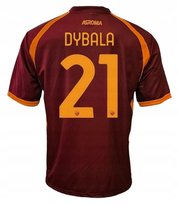 AS ROMA MĘSKI T-SHIRT BORDOWY Z POMARAŃCZOWYMI WSTAWKAMI V DEKOLT S J9A Inna marka