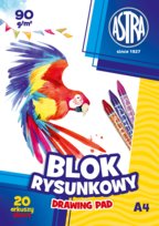 Astra Astrapap Blok Rysunkowy A4 20 Arkuszy 100 g/m² Biały Papier