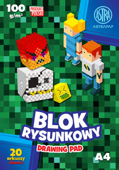 Astra, Blok rysunkowy A4 Pixel 100g, 20 arkuszy - Astra