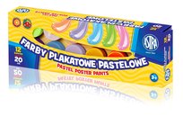 Astra, Farby plakatowe, pastelowe, 12 kolorów - 20 ml