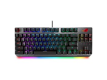 ASUS ROG Strix Scope NX TKL – mechaniczna klawiatura do gier RGB (połączenie kablowe, przełączniki ABS ROG NX Red, aluminiowa obudowa i oświetlenie Aura Sync) czarna – hiszpańska QWERTY - Asus