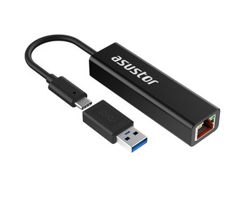 Asustor AS-U2.5G2, USB3.2 Gen 1 type-c to 2.5GBASE-T Adapter (with USB-C to A Adapter) - ASUSTOR