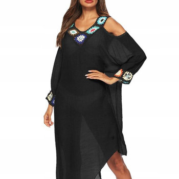 Asymetryczne pareo plażowe z haftem sukienka tunika - Luvu