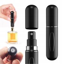 ATOMIZER DO PERFUM DOZOWNIK FLAKON PODRÓŻNY CZARNY Z ROZPYLACZEM NA PERFUMY