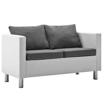 Atrakcyjna 2-osobowa sofa ELIOR Karlo 2Q, biało-jasnoszara, 61x62x119 cm - Elior