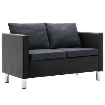 Atrakcyjna 2-osobowa sofa ELIOR Karlo 2Q, czarno-ciemnoszara, 61x62x119 cm - Elior