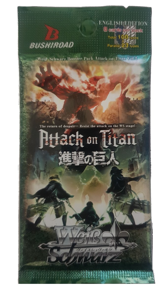 Attack on Titan Weiss Schwarz Karty 8 sztuk vol. 2, Shingeki no Kyojin karty do gry weiss