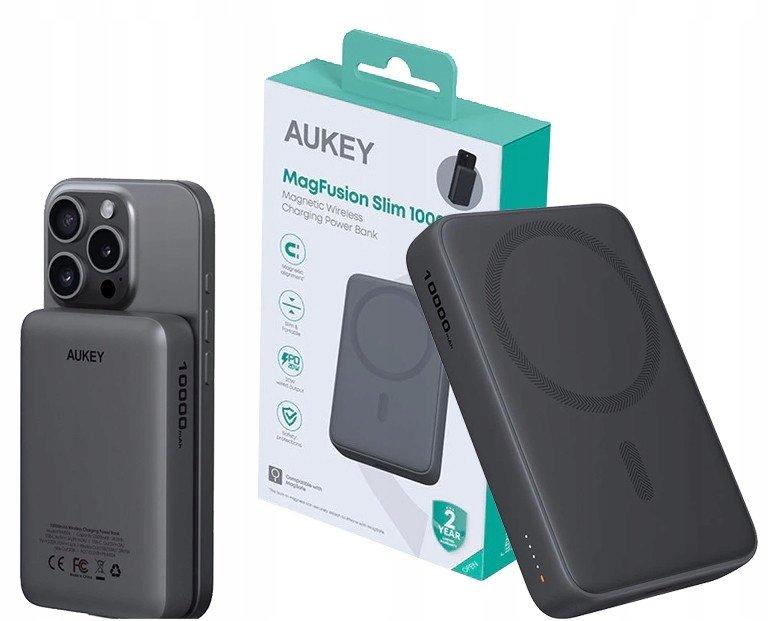 AUKEY PB-MS04 Gray Qi2 MagSafe PowerBank 10000mAh 20W PD