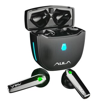 Aula F101 TWS Bezprzewodowy stereofoniczny zestaw słuchawkowy Hi-Fi do gier / Bluetooth 5.0 / Mikrofon HD / Etui ładujące / Czarny - AULA Gaming