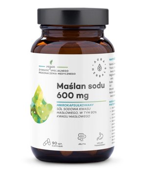 Aura Herbals, Maślan sodu 600mg , Suplement diety, 90 kapsułek - Inna marka