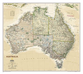 Australia Executive mapa ścienna polityczna na podkładzie do wpinania -pinboard, 1:6 413 000, National Geographic - National geographic