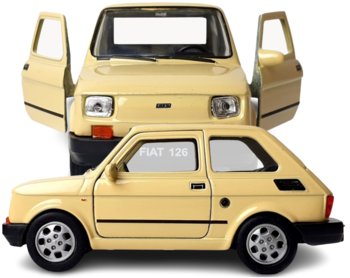 Autko Resorak Fiat 126P Maluch Stare Samochody Prl Model Kolekcjonerski 1:34 - PakaNiemowlaka