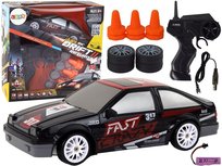 Autko Sportowe Zdalnie Sterowane R/C 1:24 Czarne Wymienne Koła Lean Toys