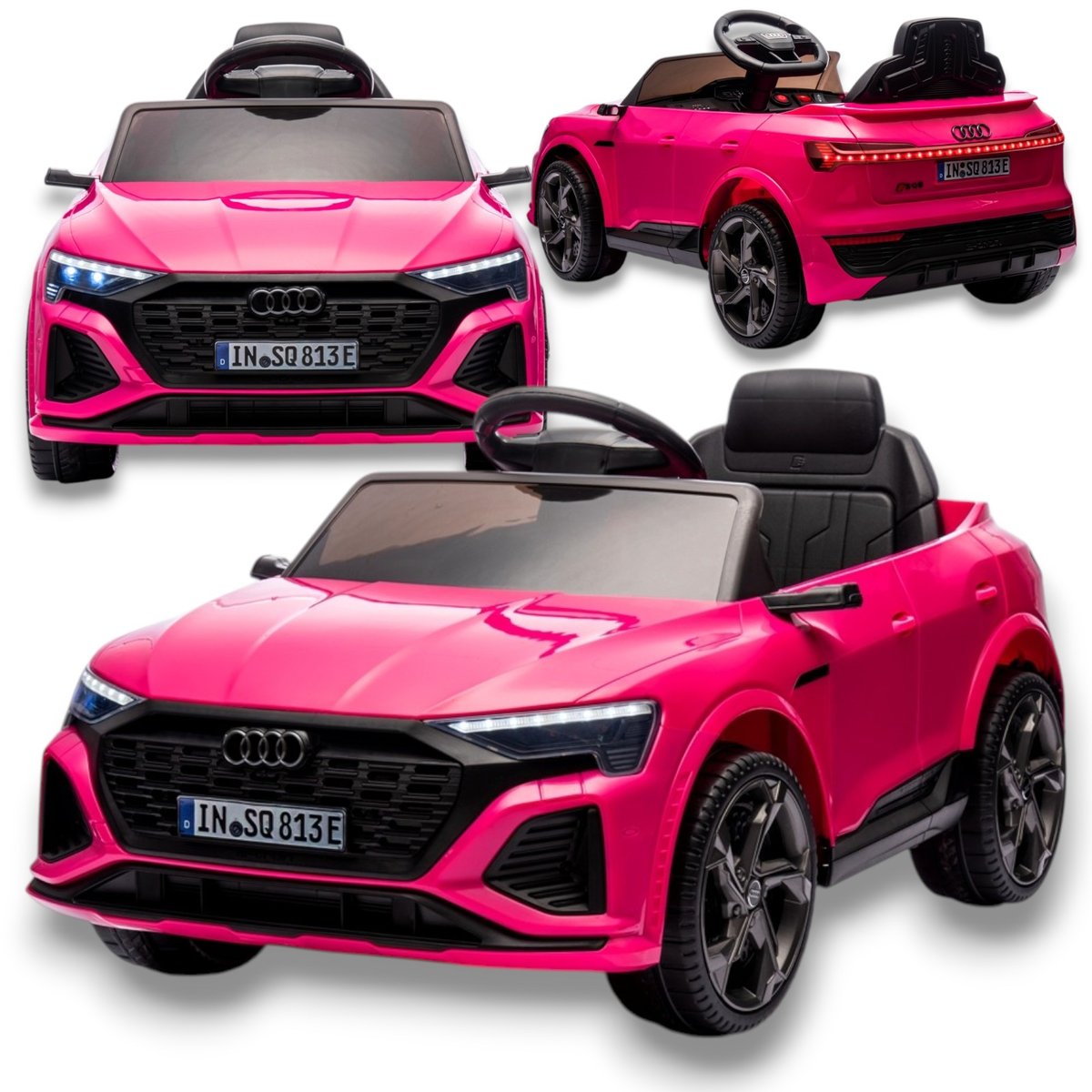 Audi Rozowe Auto na akumulator dla dziecka AUDI SQ8 Różowe Pilot Muzyka MP3 Klakson ...