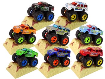 Auto Resorak Z Naciągiem Monster Truck Big Foot Gumowe Opony Rampa - Lean Toys