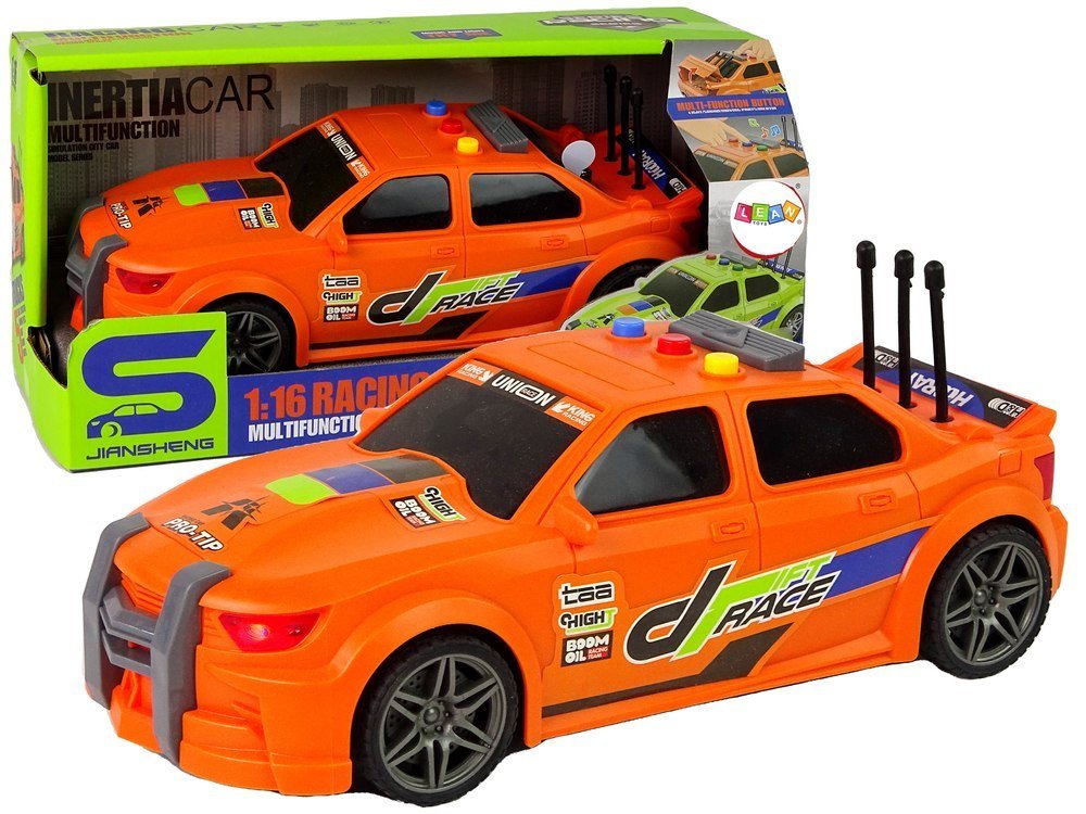 Zdjęcia - Auto dla dzieci LEAN Toys Auto Sportowe Wyścigowe 1:16 Pomarańczowy Dźwięk 