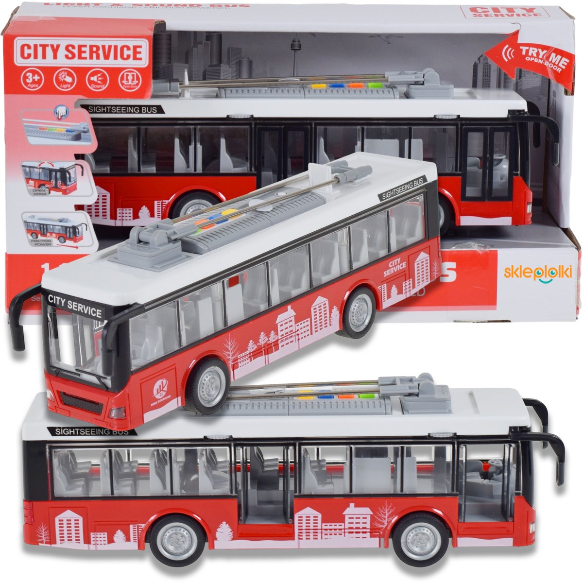AUTOBUS SZKOLNY MIEJSKI CITYBUS NA BATERIE POJAZD BUS ZABAWKA DLA ...