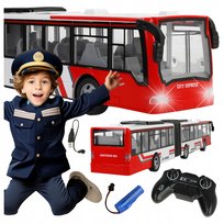 AUTOBUS ZDALNIE STEROWANY NA PILOT ŚWIATŁA POJAZD LED PREZENT DLA CHŁOPCA