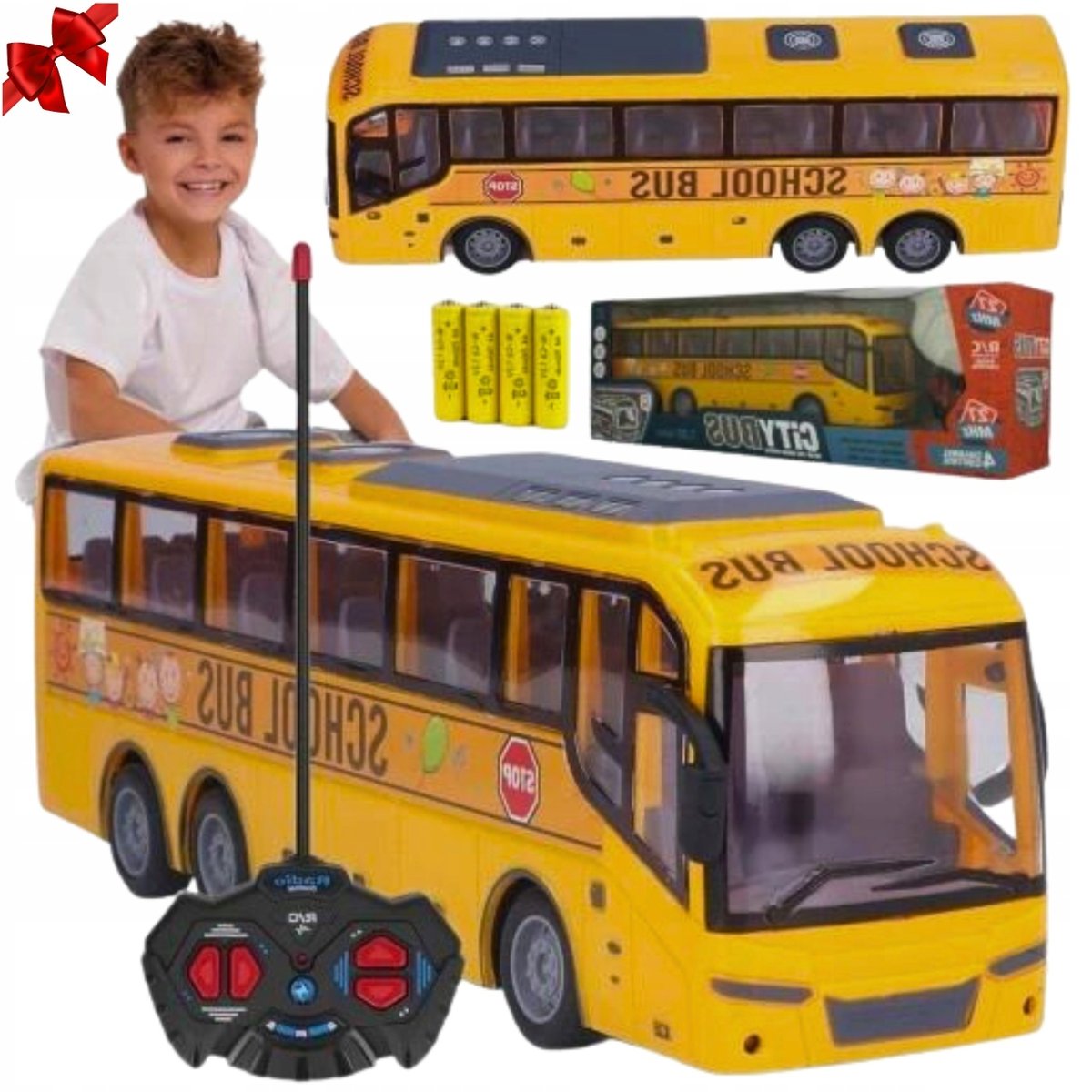Autobus ZDALNIE STEROWANY Samochód Auto RC Światła Prezent Święta ...