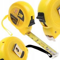 AUTOMATYCZNA MIARA MIARKA METR METRÓWKA ZWIJANA METALOWA TAŚMA Z BLOKADĄ 3M