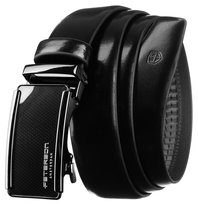 Automatyczny pasek męski do spodni PETERSON czarny ze skóry naturalnej pasek do garnituru 85