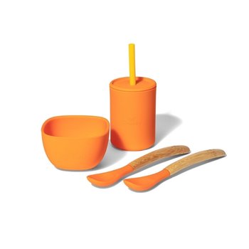 Avanchy La Petite Silikonowy Zestaw Obiadowy Dla Dziecka Orange - Avanchy