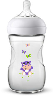 Avent, Natural 2, Butelka dekorowana, Hipopotam, 260 ml - Avent