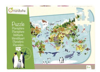 Avenue Mandarine, puzzle, Mapa Występowanie Zwierząt, 76 el. - Avenue Mandarine