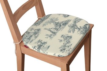Avinon Siedzisko Bartek na krzesło, tło ecru, niebieskie postacie, 40x37x2,5 cm - Dekoria
