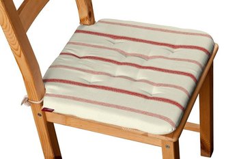 Avinon Siedzisko Olek na krzesło, ecru tło, czerwone paski, 42x41x3,5 cm - Dekoria
