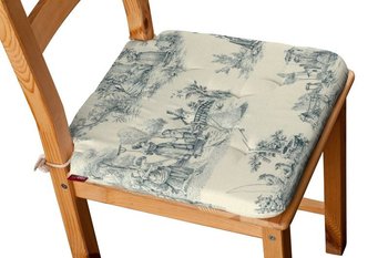 Avinon Siedzisko Olek na krzesło, tło ecru, niebieskie postacie, 42x41x3,5 cm - Dekoria