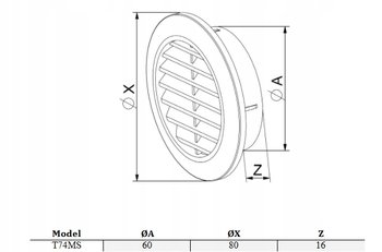 AWENTA T74MS MINI-AWENT KRATKA DO DRZWI FI60 CHROM - AWENTA
