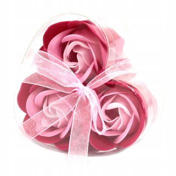 AWGifts, Zestaw Różowych Cieniowanych Róż Na Dzień Kobiet, Serce, 3 szt. - AWGifts