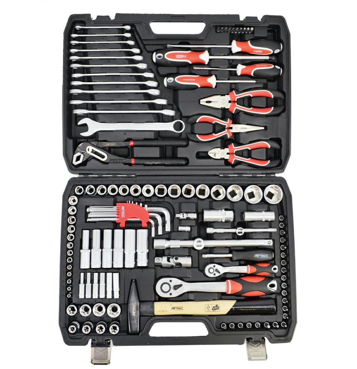 AWTOOLS Zestaw Kluczy 1/2'/1/4' 122 elementów AW39122 Black Line