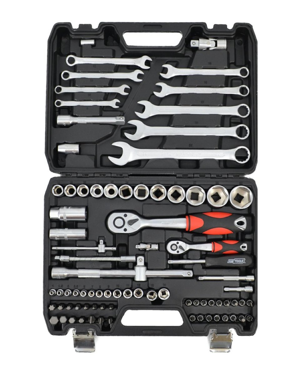 AWTOOLS Zestaw Kluczy 1/2'/1/4' 82 elementy AW39082 Black Line