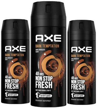 Axe, Dark Temptation, Dezodorant W Aerozolu, 3x150ml - Axe
