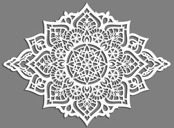 Ażurowa Dekoracja Ścienna 3D, Mandala, Yoga, Piękny, Dekoracyjny Panel, Biały - ORNAMENTI