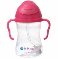 B.Box, Bidon ze słomką, Malinowy, 240 ml