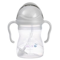 B.Box, Bidon ze słomką, szary, 240 ml