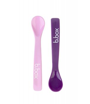B.Box, Zestaw silikonowych łyżeczek, Różowa/Fioletowa, 2 szt. - B.Box