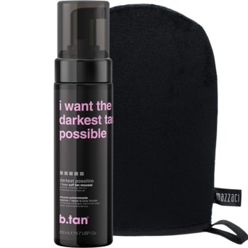 b.tan I Want The Darkest Tan Possible, Pianka samoopalająca, 200ml + Rękawica - B.tan