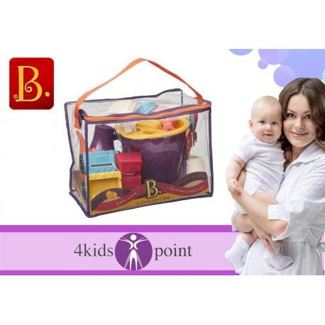 B.Toys, Zestaw akcesoriów plażowych w torbie pomarańczowy