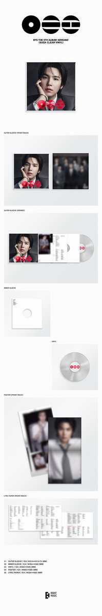 Arirang Suga (Suga Clear Vinyl), płyta winylowa - BTS | Muzyka Arirang Suga (Suga Clear Vinyl), płyta winylowa - BTS | Muzyka