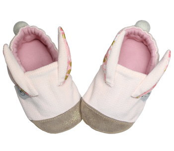 Baby Bisous, Kapcie dziewczęce, Hello Bunny Pink Velvet, rozmiar 16/17 - Baby Bisous